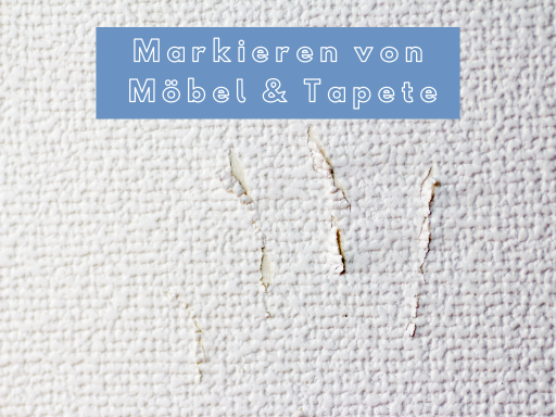 Markieren von Tapete und Möbel